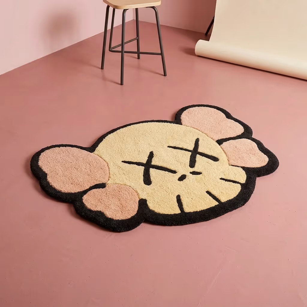 Kaws Cream Colour Hand-Tufted Rug image 1