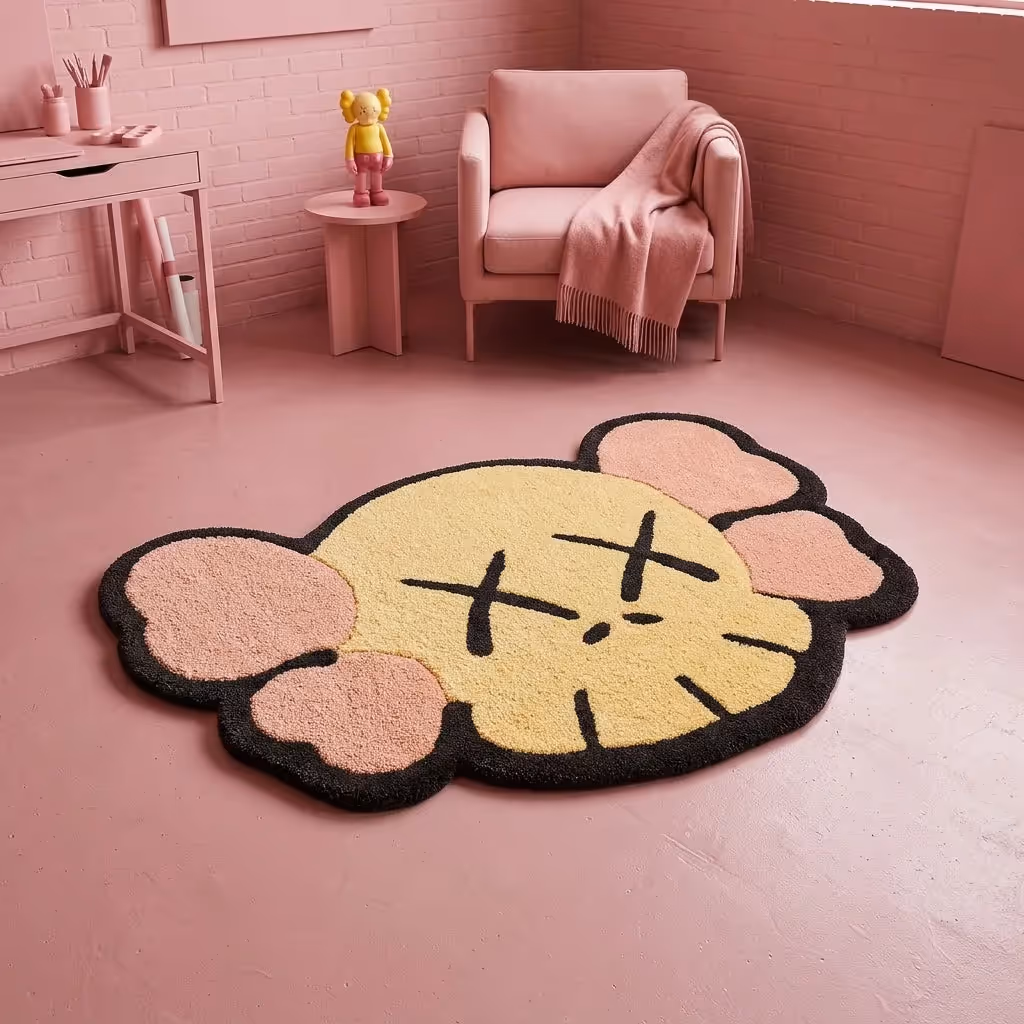Kaws Cream Colour Hand-Tufted Rug image 2