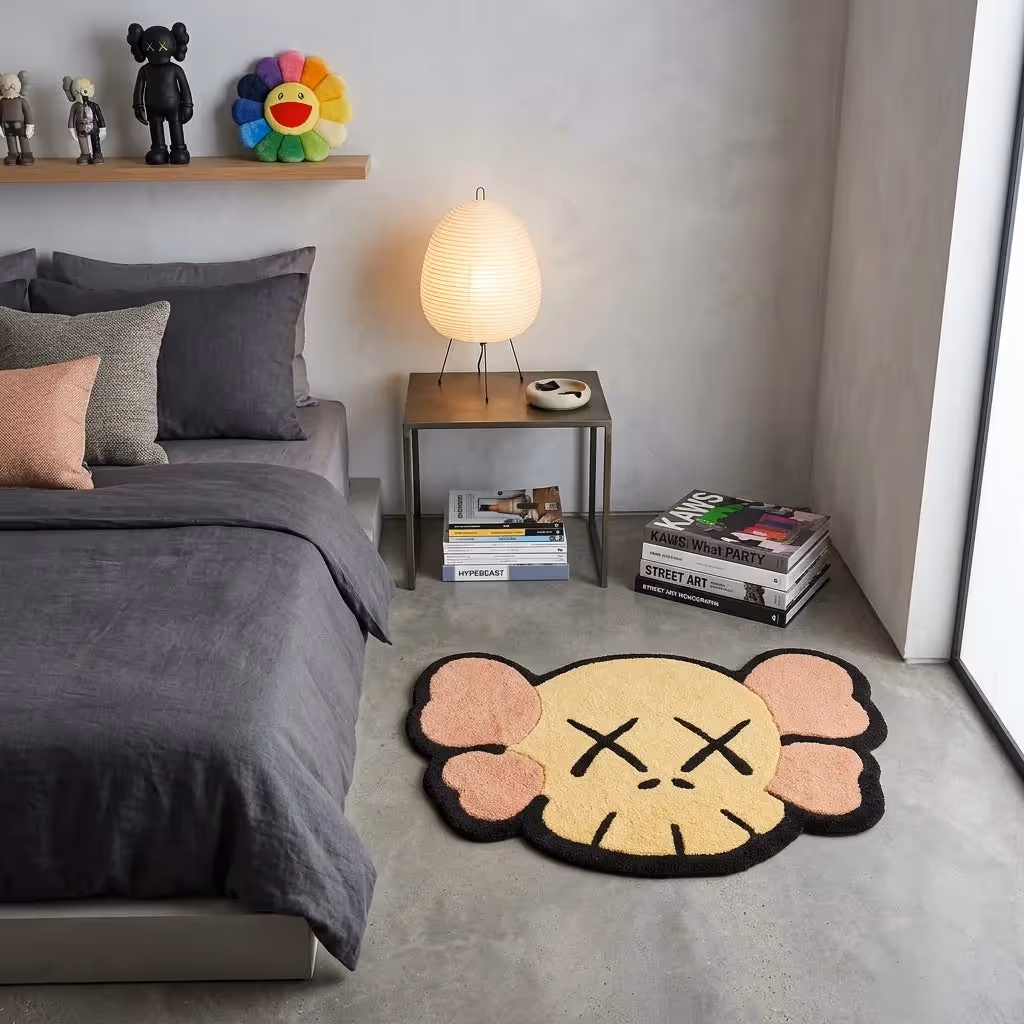 Kaws Cream Colour Hand-Tufted Rug image 3
