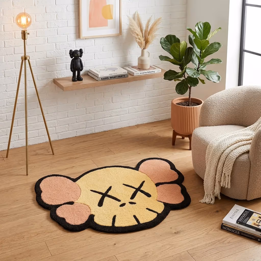 Kaws Cream Colour Hand-Tufted Rug image 5