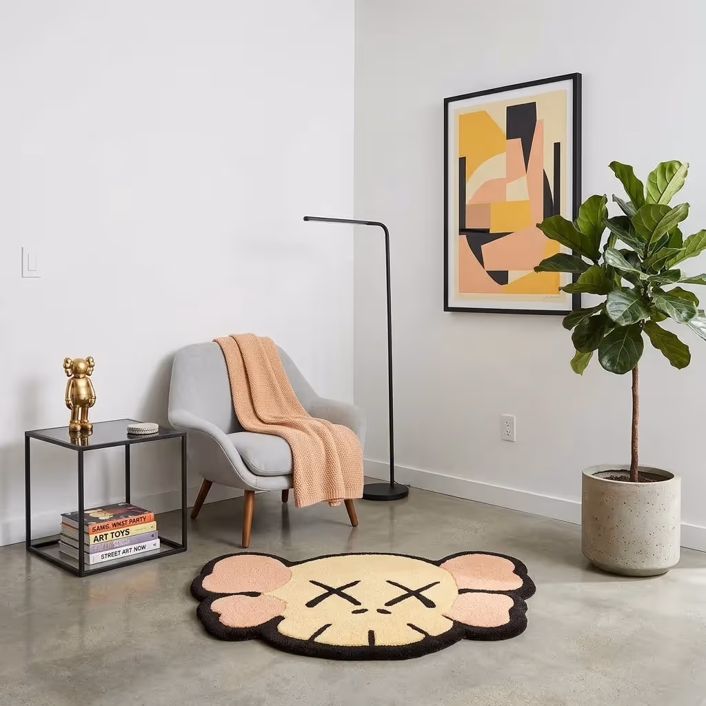 Kaws Cream Colour Hand-Tufted Rug image 6