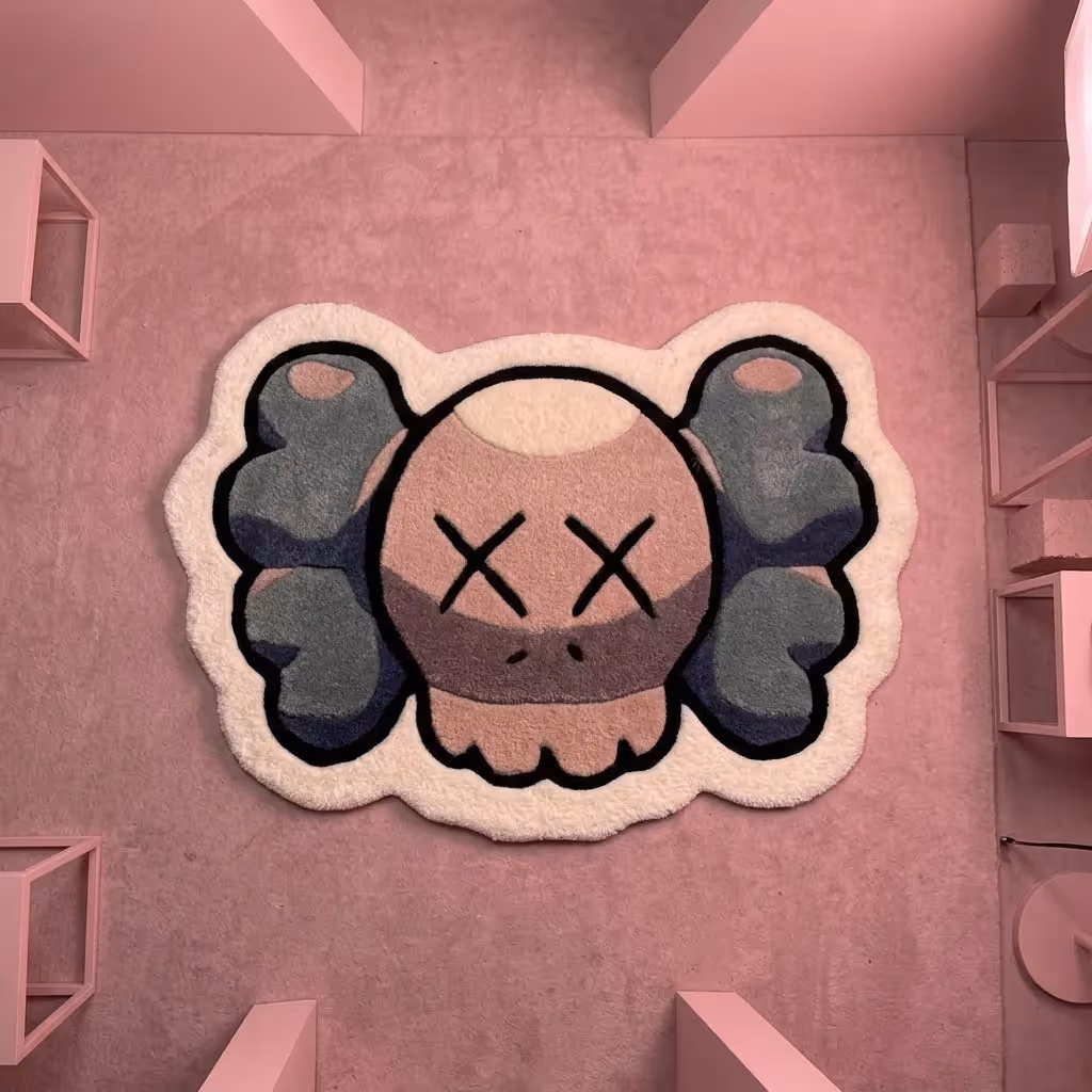 Kaws Face Custom Hand-Tufted Rug image 1