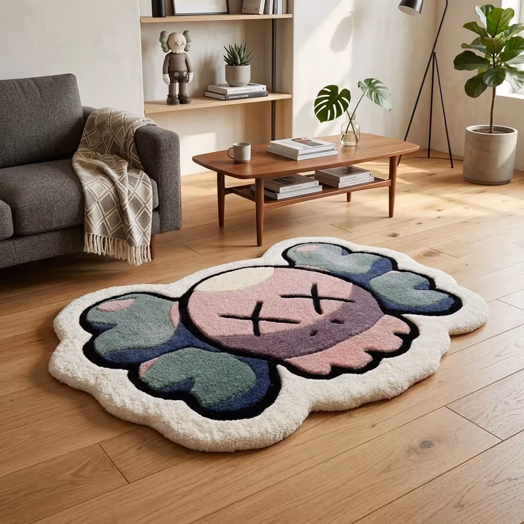Kaws Face Custom Hand-Tufted Rug image 3