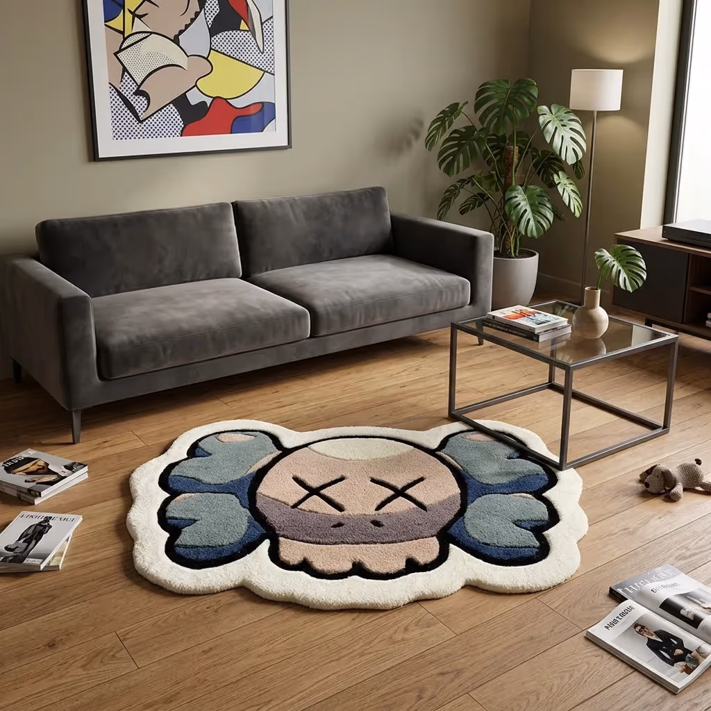 Kaws Face Custom Hand-Tufted Rug image 6
