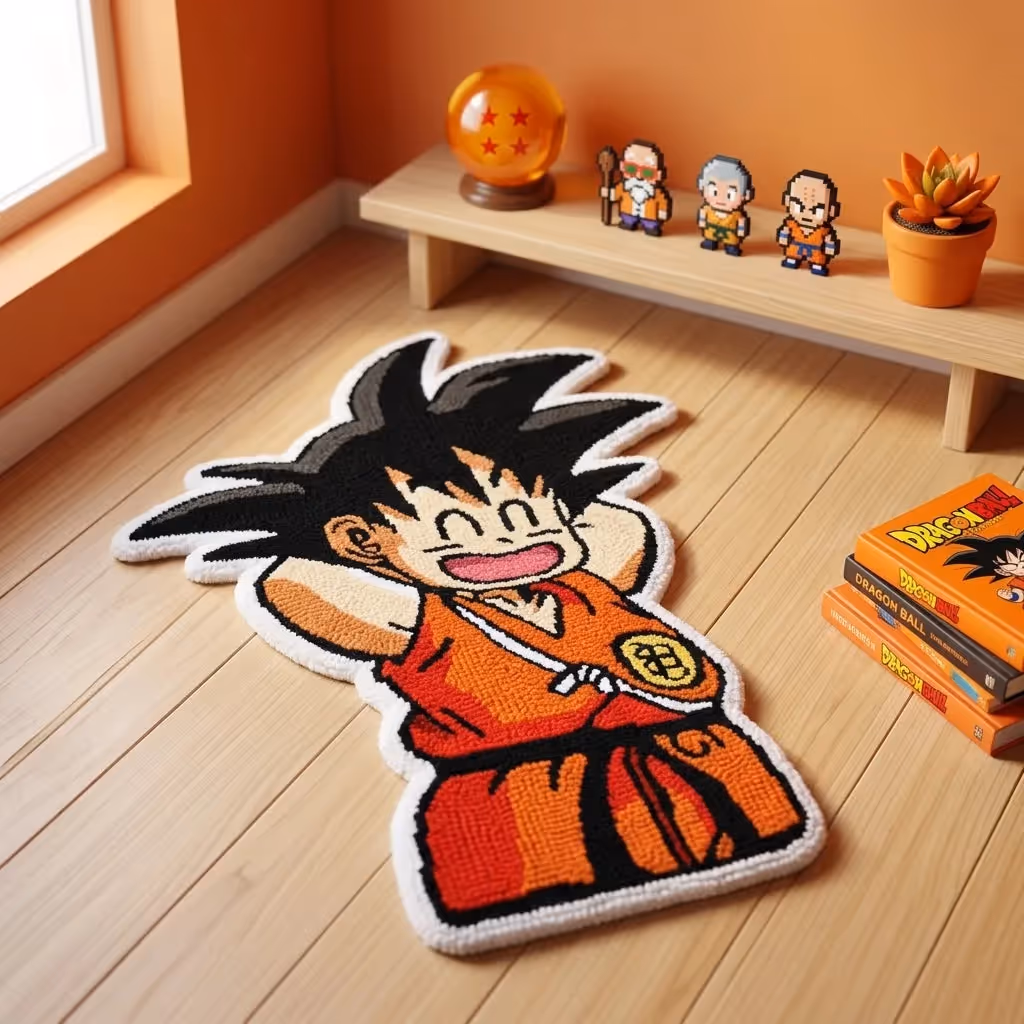 Kid Goku Tufted Rug image 1