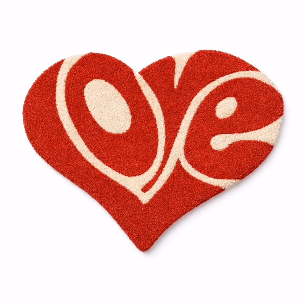 Love-Heart Hand Tufted Rug image 1