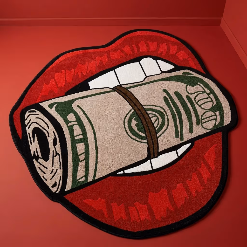 Money Mouth Novelty Shaped Rug image 1