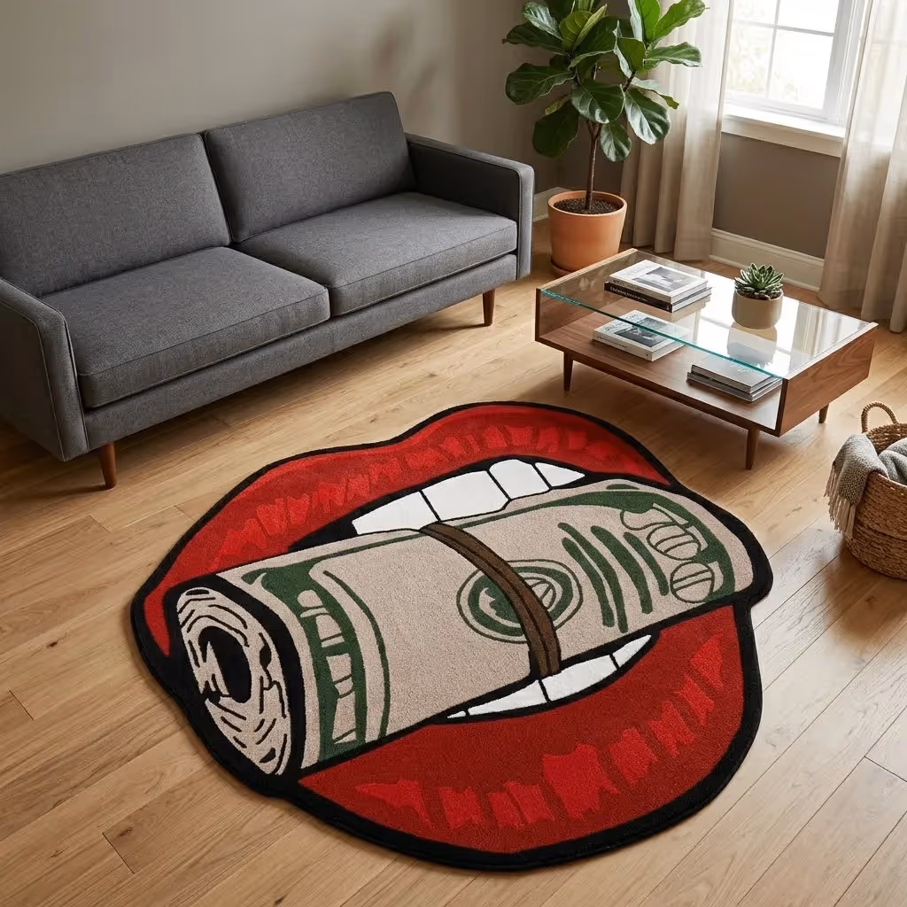 Money Mouth Novelty Shaped Rug image 3