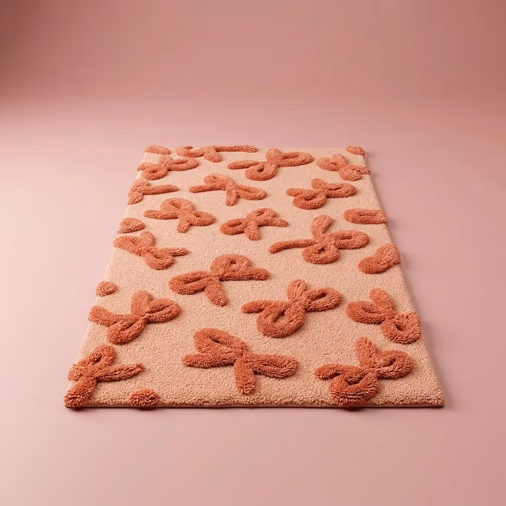 Rosette Ribbons Hand-Tufted 3D Rug image 2