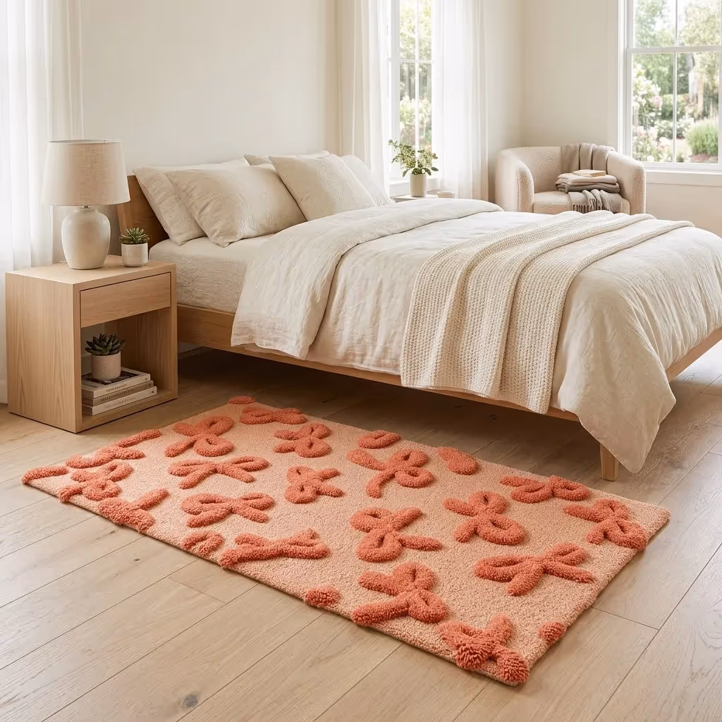 Rosette Ribbons Hand-Tufted 3D Rug image 4