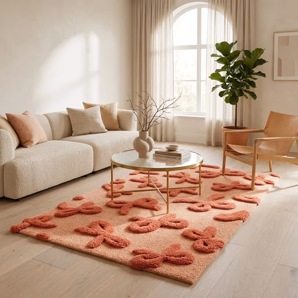 Rosette Ribbons Hand-Tufted 3D Rug image 7