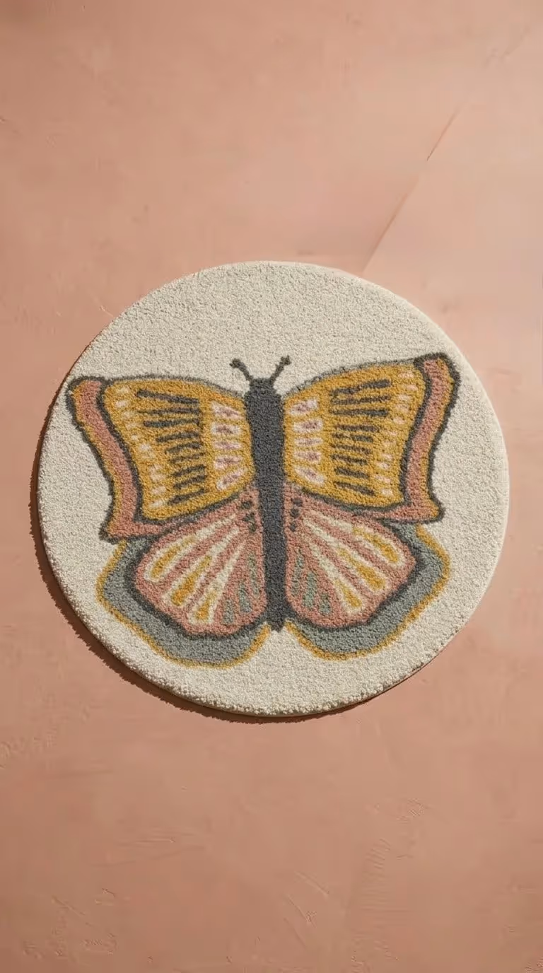 Sofia Kids Butterfly Shag Area Rug image 1