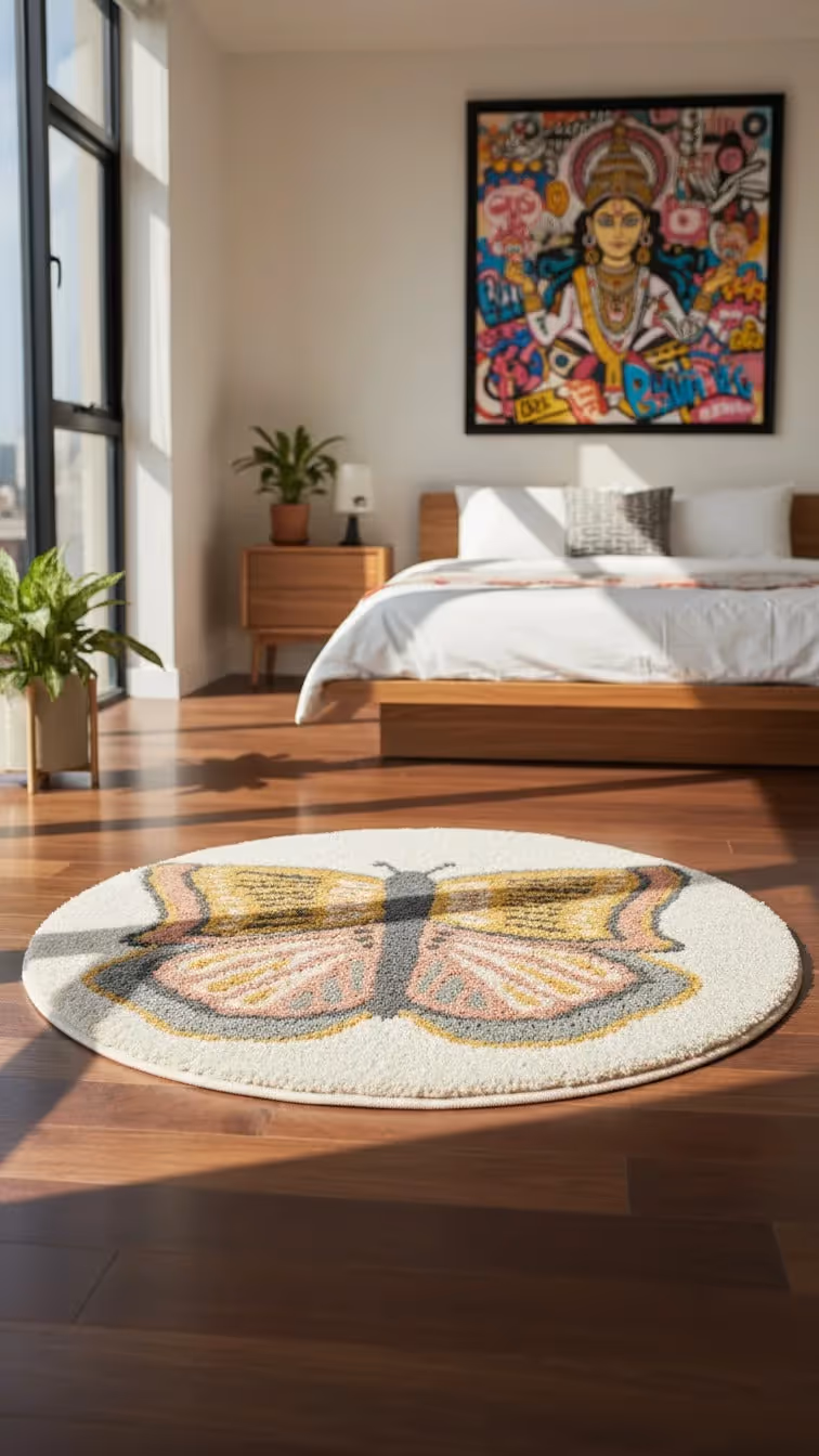 Sofia Kids Butterfly Shag Area Rug image 4
