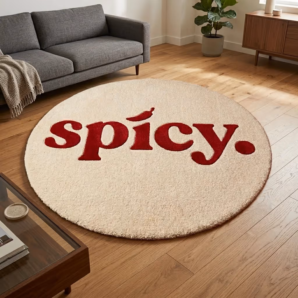 Spicy Chilli Round Tufted Rug image 3