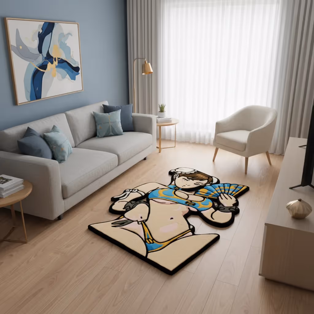 Street Fighter Chun-Li Mai Hand-Tufted Rug image 4