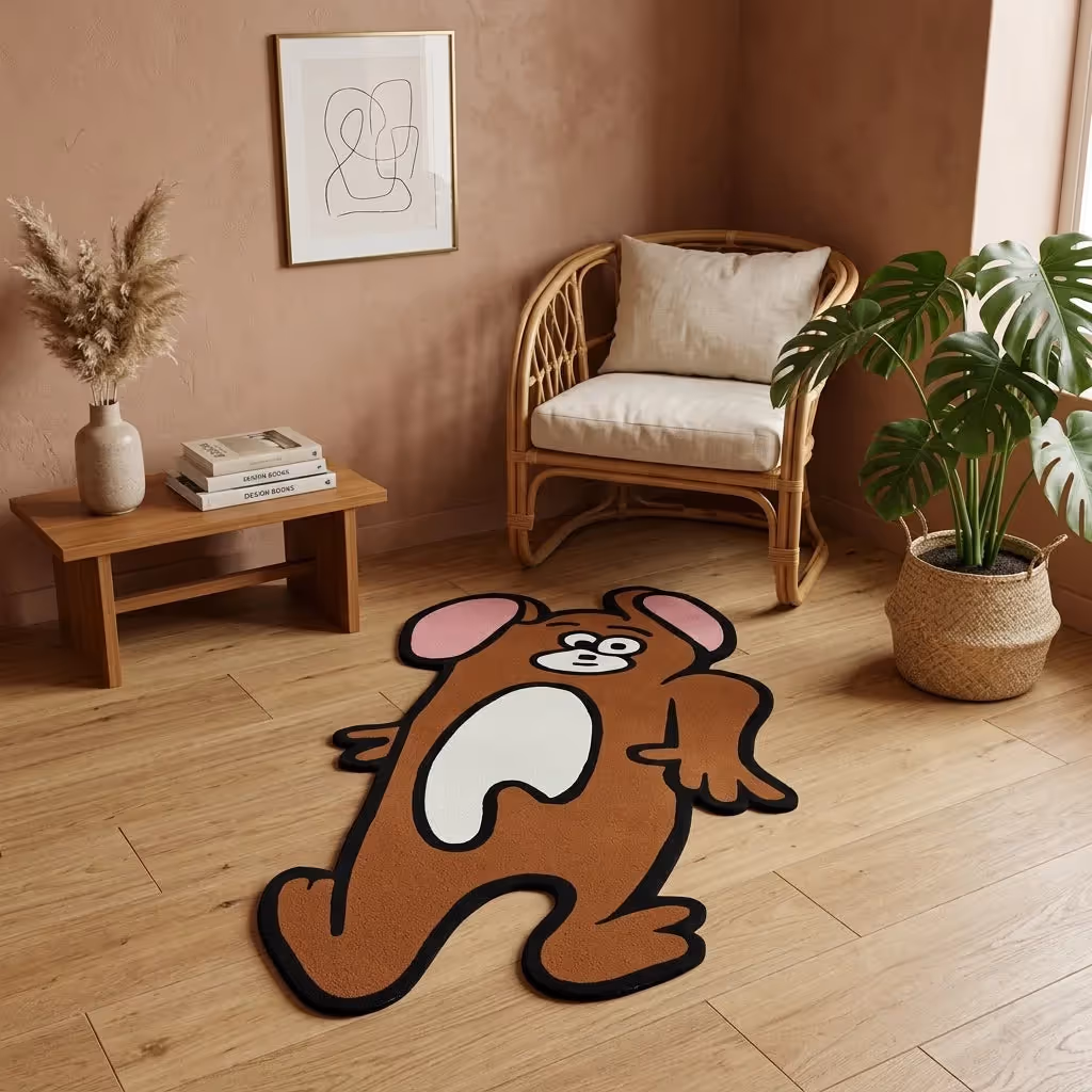 Stretched Jerry Cartoon Rug  image 2