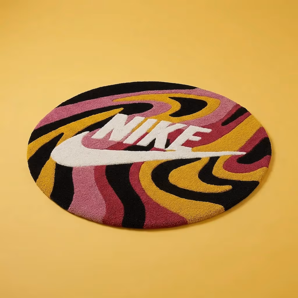 Swirl Rug Pink Yellow Wave image 2