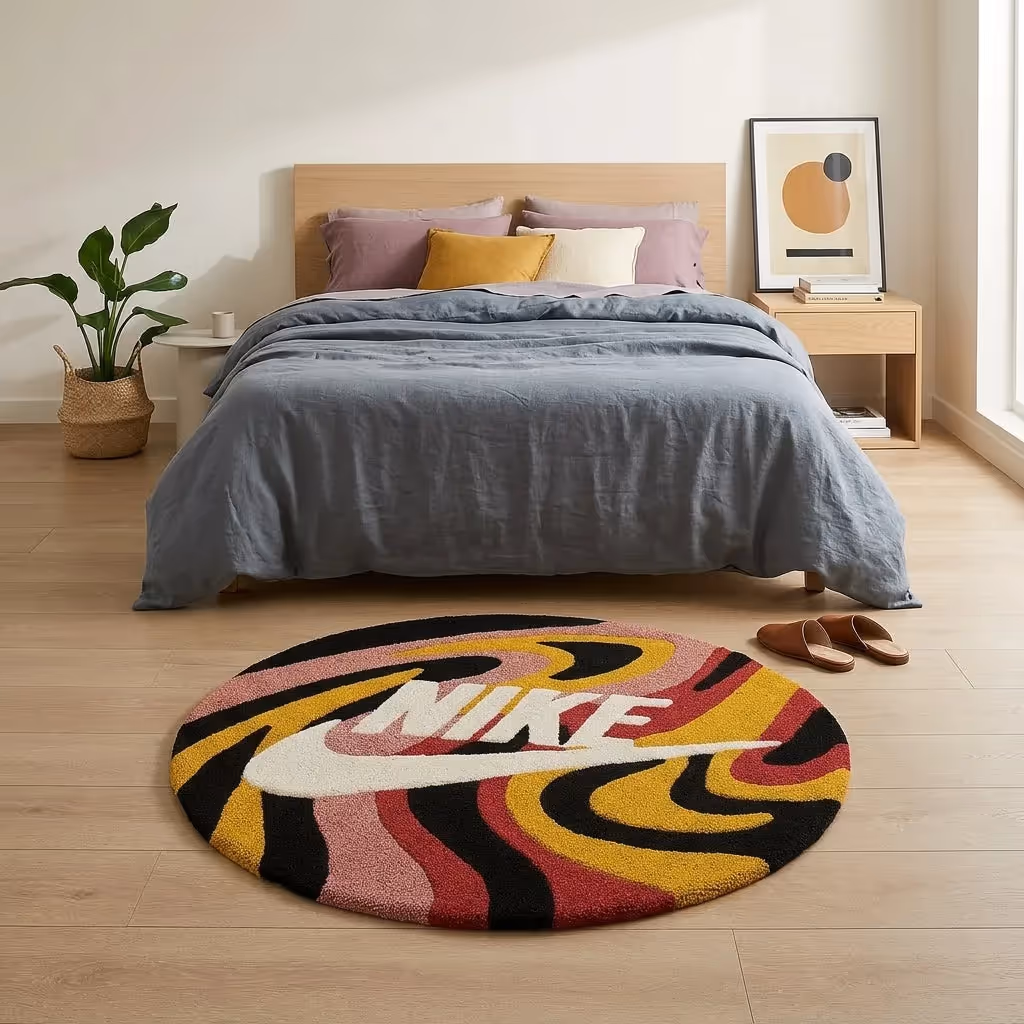Swirl Rug Pink Yellow Wave image 5