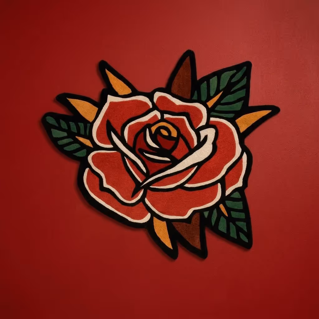 Tattoo Rose Rug image 1