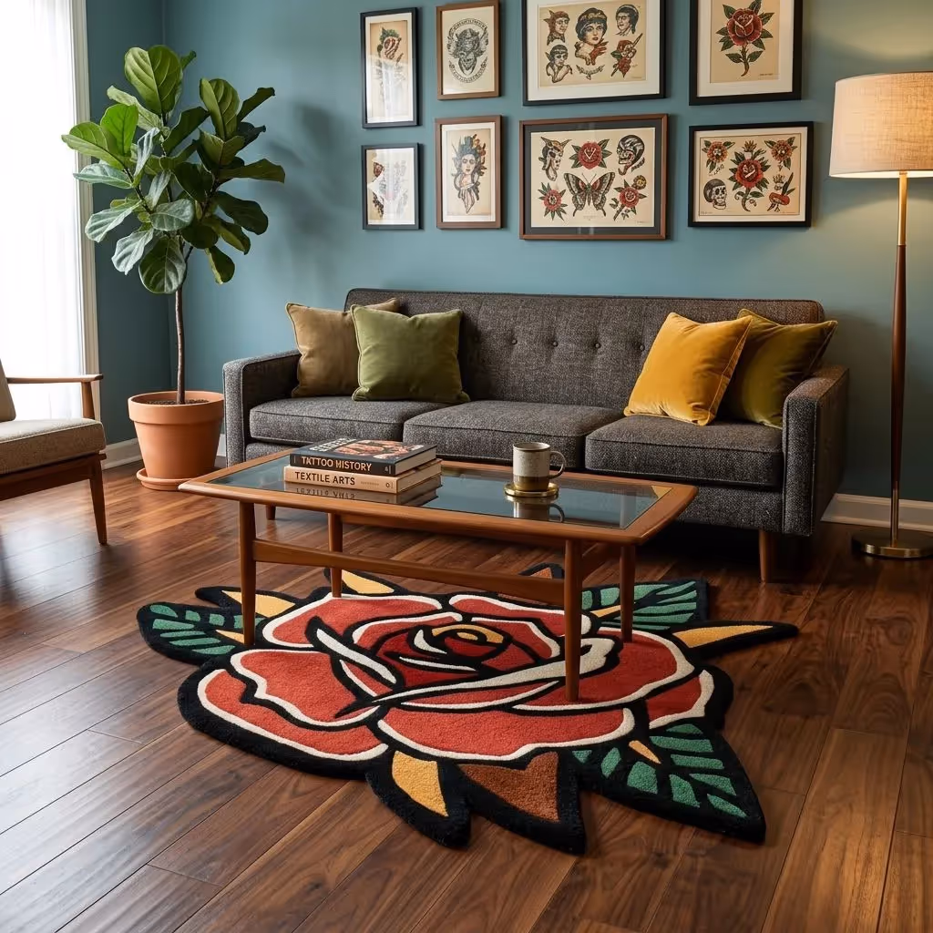 Tattoo Rose Rug image 5