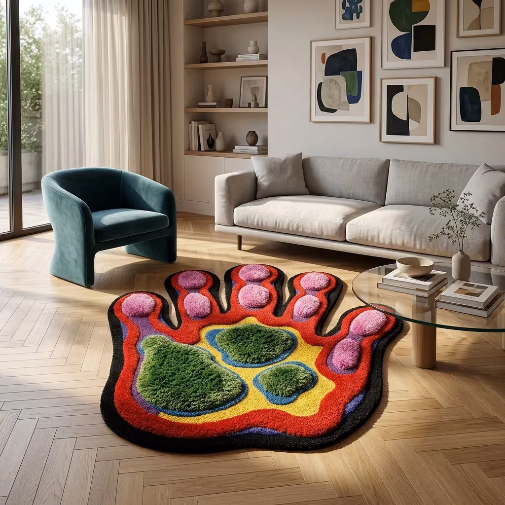 Thermal Hand-Tufted 3D Aesthetic Rug image 4