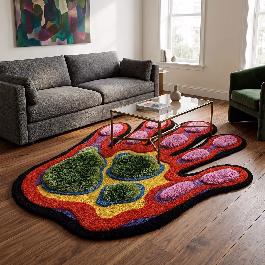 Thermal Hand-Tufted 3D Aesthetic Rug image 5