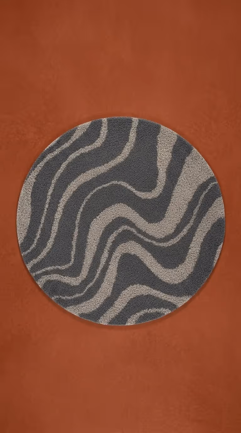 Veloso Abstract Striped Shag Area Rug image 1
