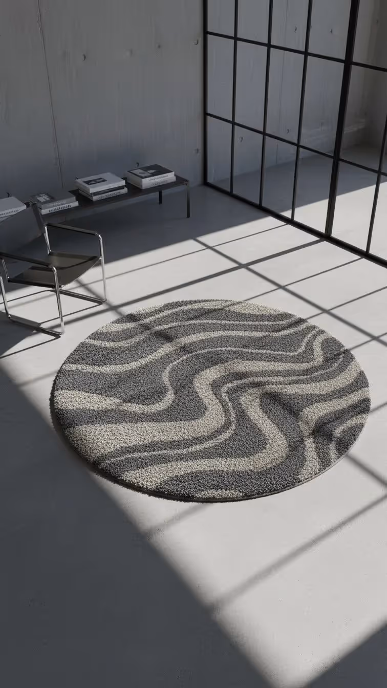 Veloso Abstract Striped Shag Area Rug image 4
