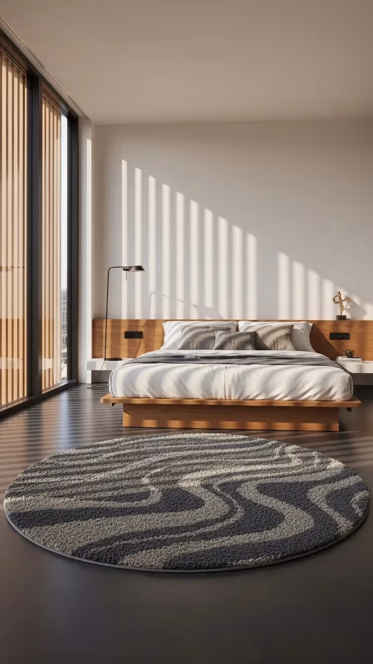 Veloso Abstract Striped Shag Area Rug image 5