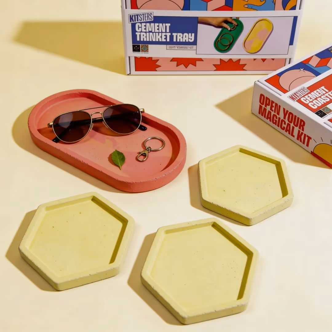 Cement Trinket Tray and Coaster DIY Kit  image 1
