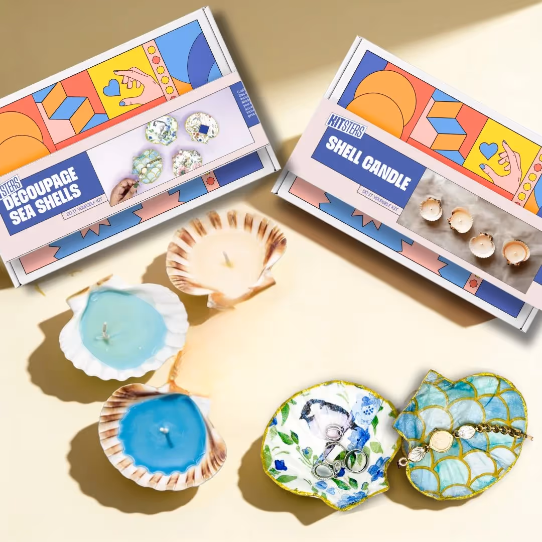 DIY Shell Candle and Decoupage Shells Kit  image 1