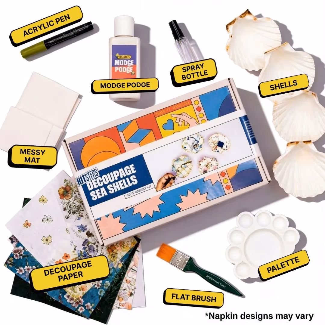 DIY Shell Candle and Decoupage Shells Kit image 5