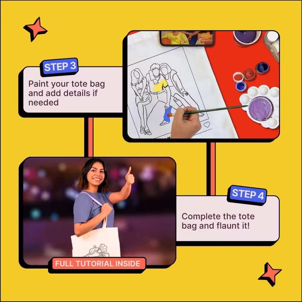 DIY Tote Bag Painting Kit - Kuch Kuch Hota Hai image 6