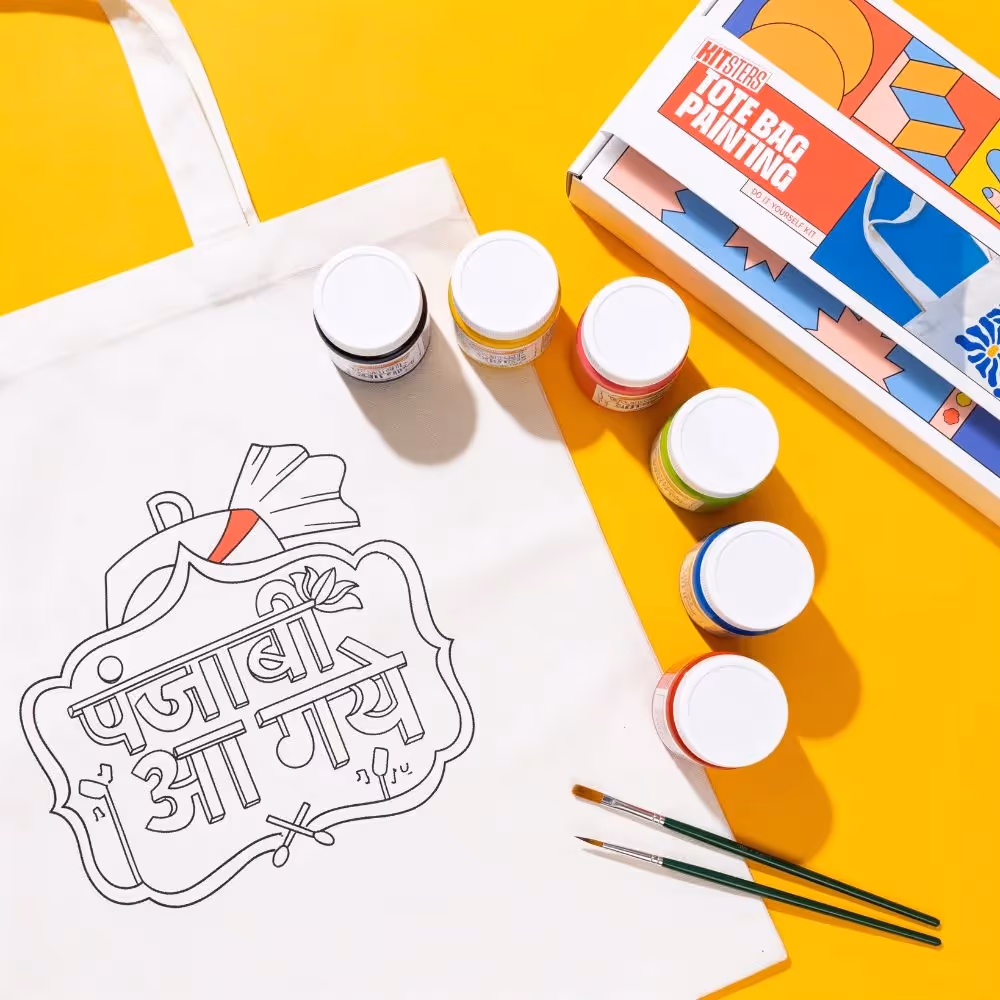 DIY Tote Bag Painting Kit - Punjabi Aa Gaye image 1