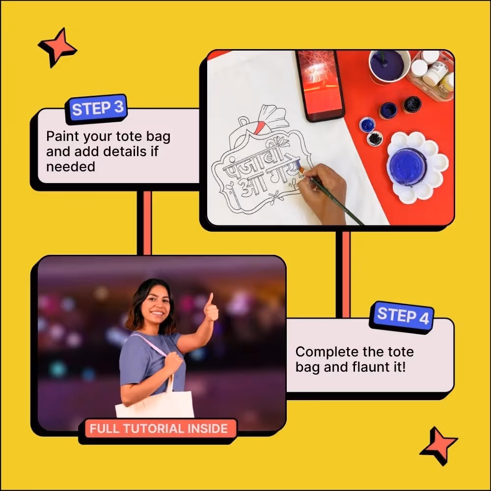 DIY Tote Bag Painting Kit - Punjabi Aa Gaye image 6