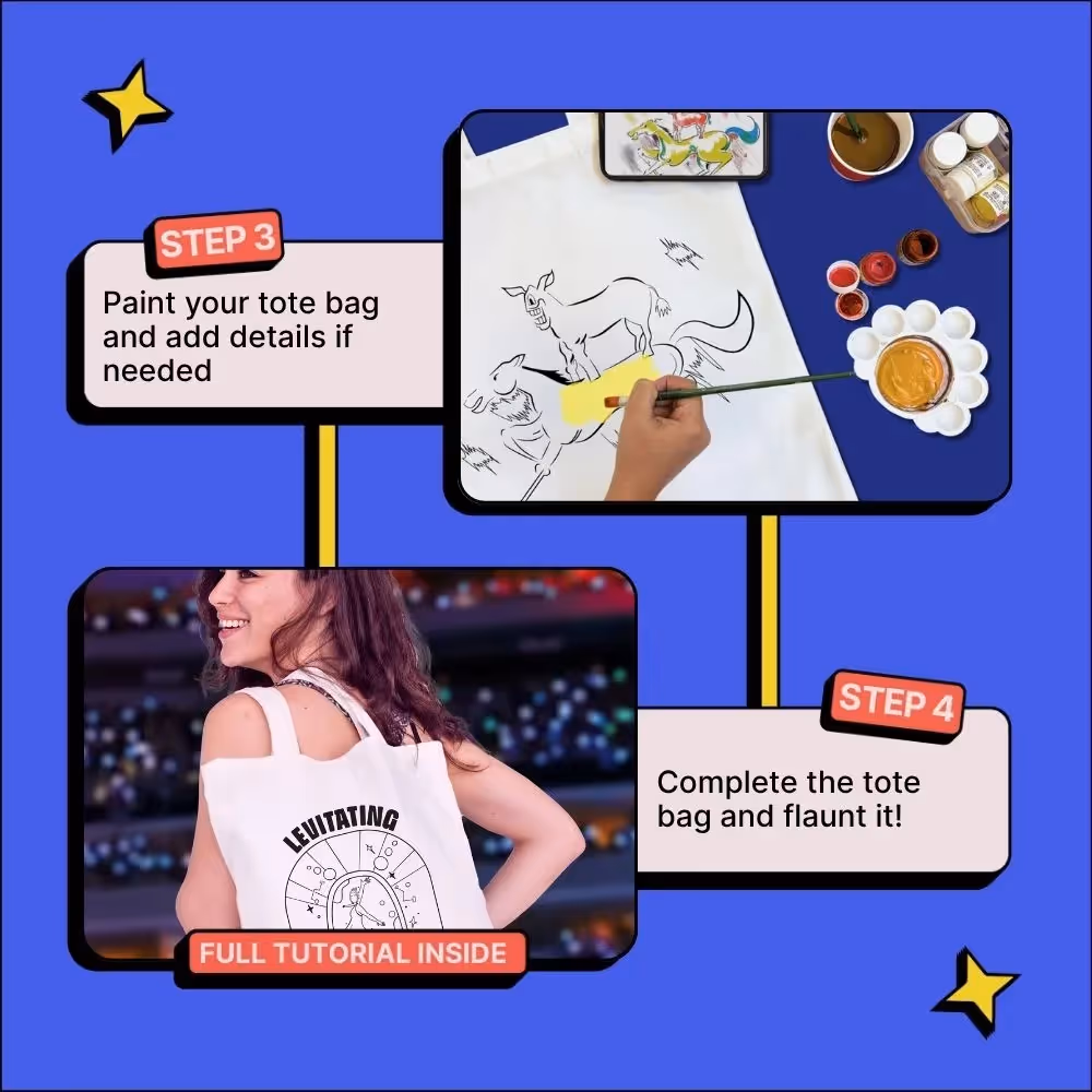 DIY Tote Bag Painting Kit Welcome Edition image 6