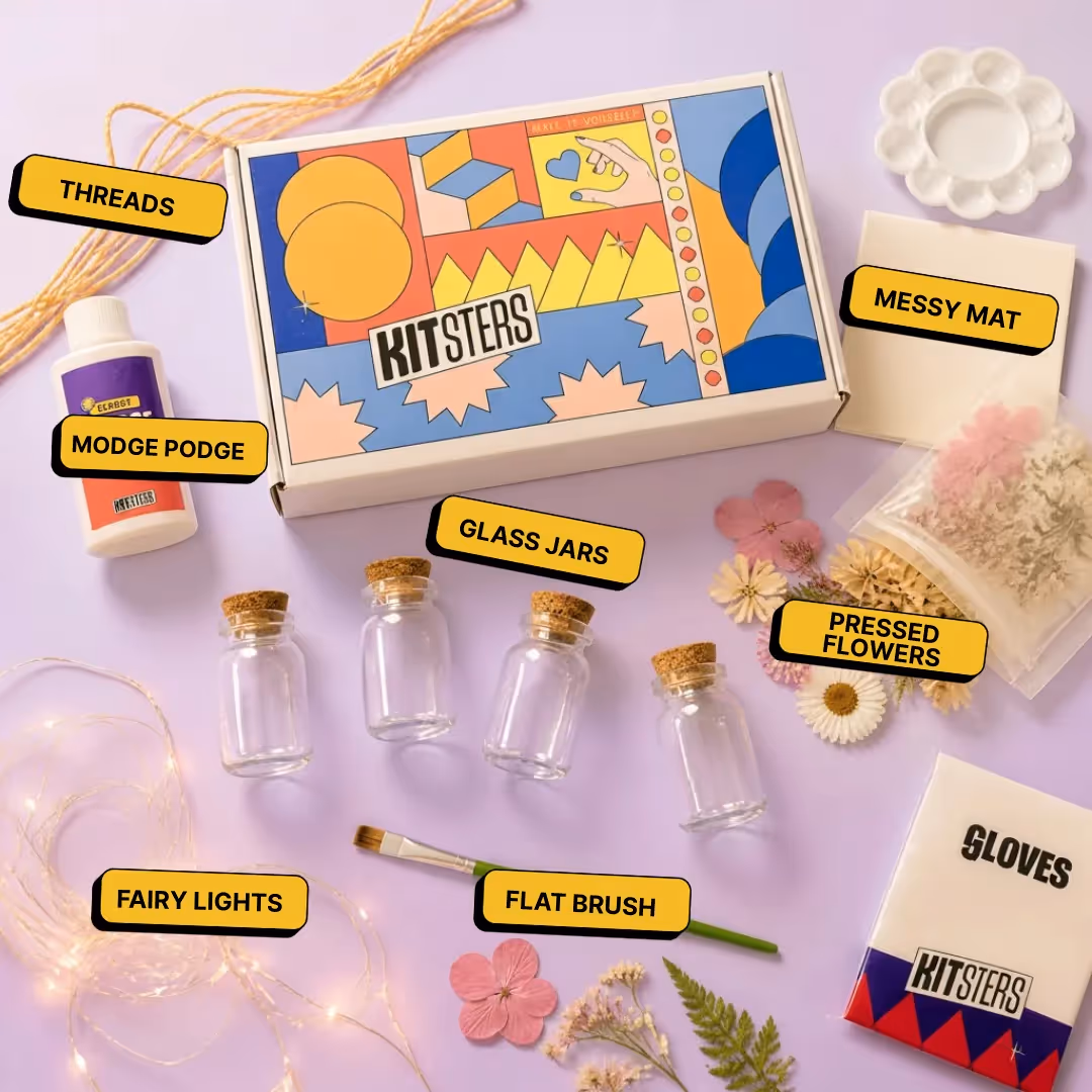 Floral Glow Jar and Light Bottle Painting DIY Kit image 2