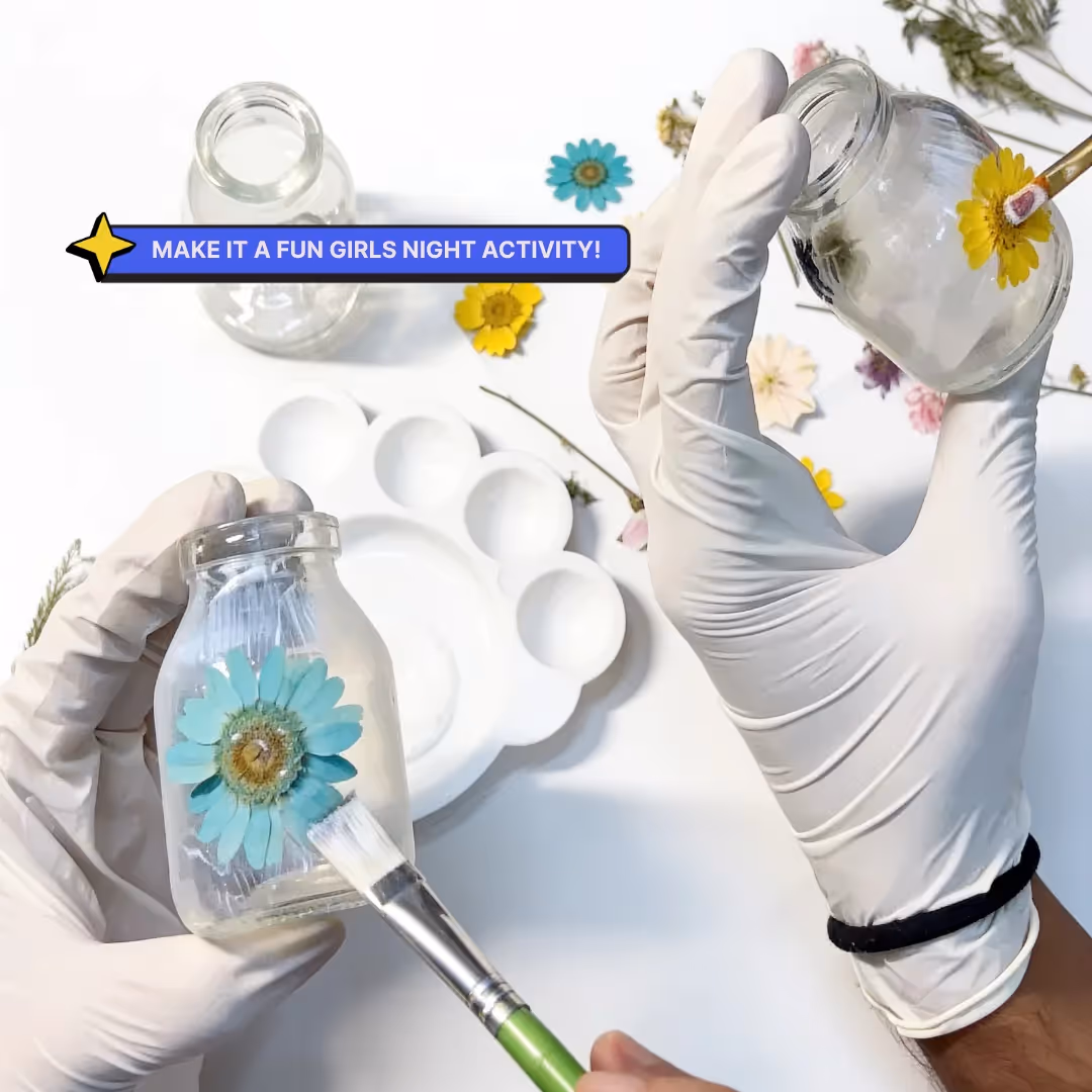 Floral Glow Jar and Light Bottle Painting DIY Kit image 3