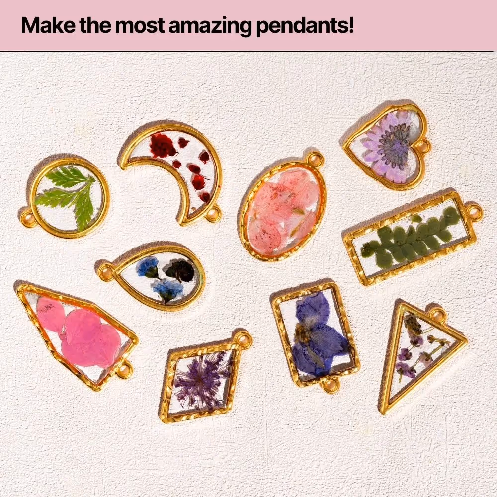 Gold Metal Pendant Bezels - Set of 10 image 3