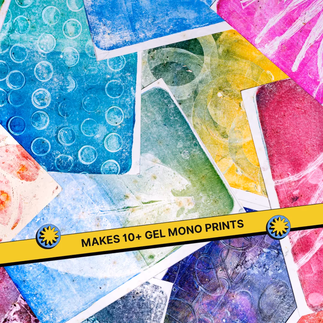 Handmade Paper and Gel Plate Monoprinting DIY Combo image 3