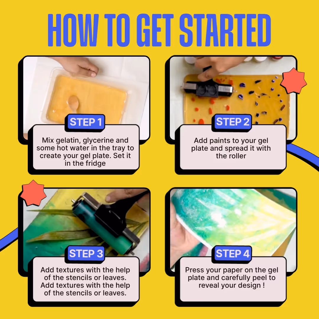 Handmade Paper and Gel Plate Monoprinting DIY Combo image 4