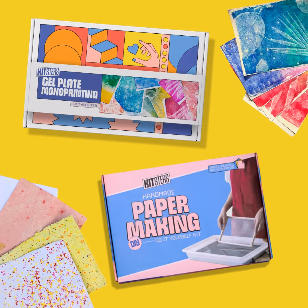 Handmade Paper and Gel Plate Monoprinting DIY Combo image 7