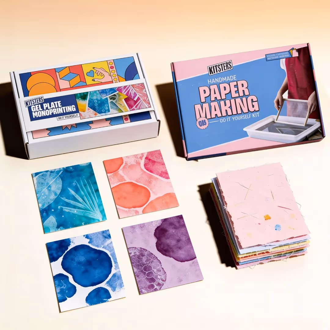 Handmade Paper and Gel Plate Monoprinting DIY Combo image 9