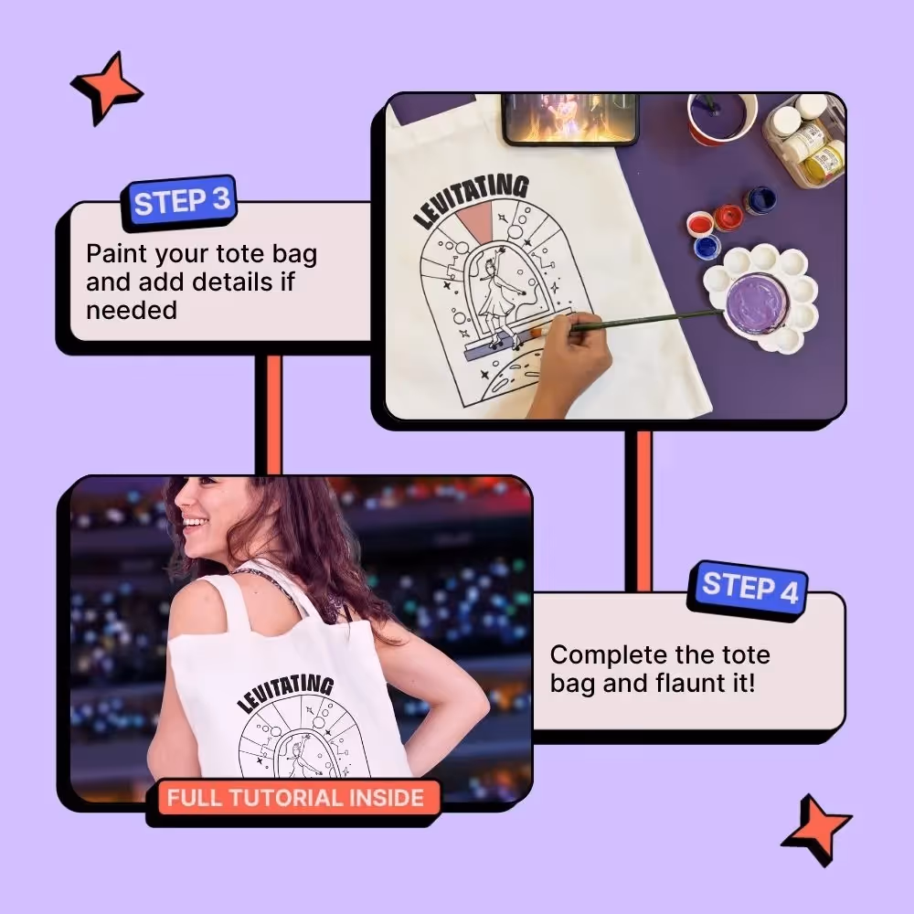 Levitating DIY Tote Bag Painting Kit image 6