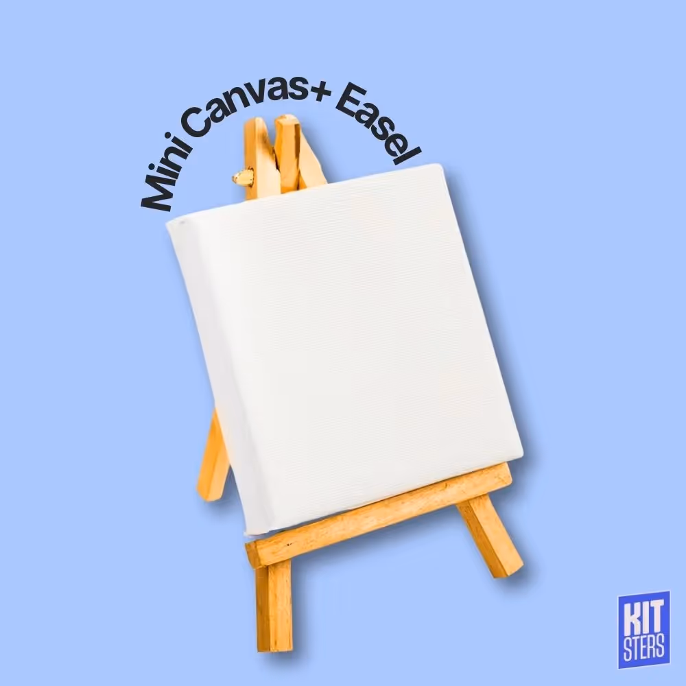 Mini Canvas With Wooden Easel  image 1