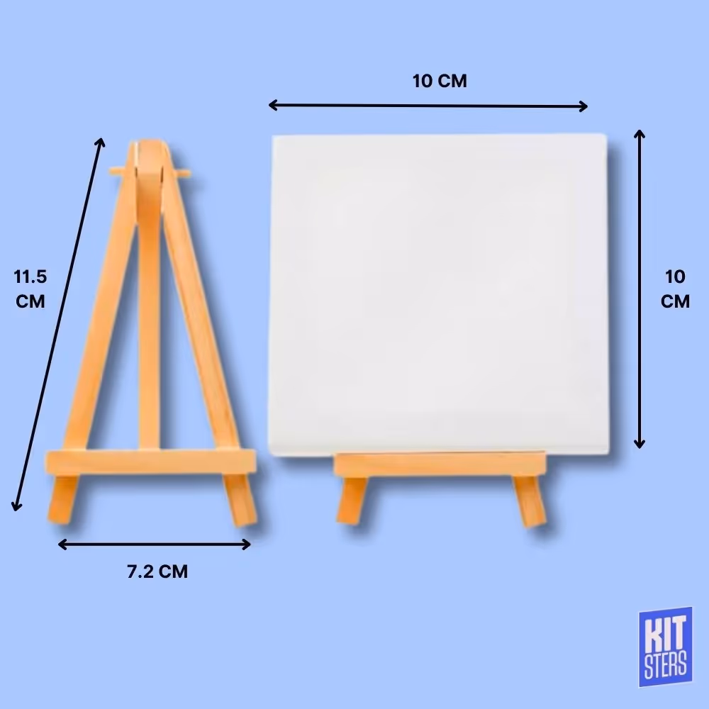 Mini Canvas With Wooden Easel image 3