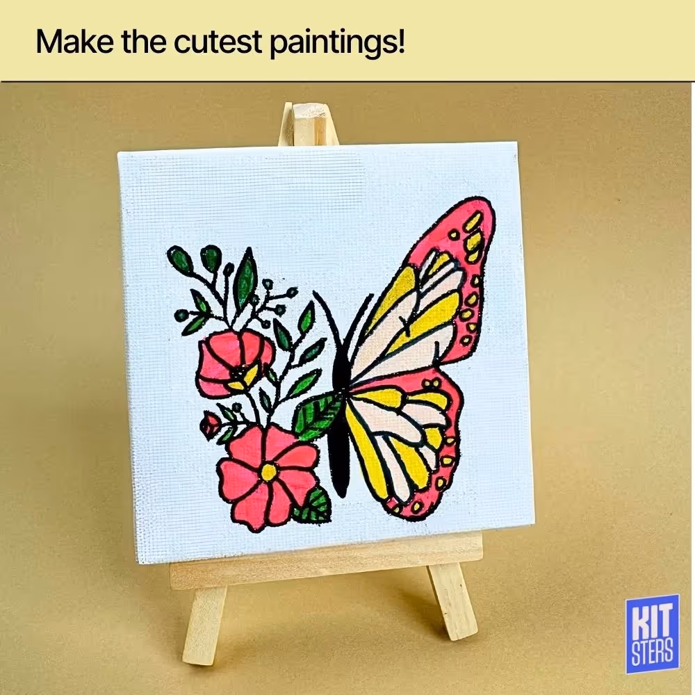 Mini Canvas With Wooden Easel image 4