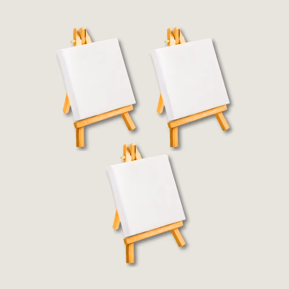 Mini Canvas With Wooden Easel image 5