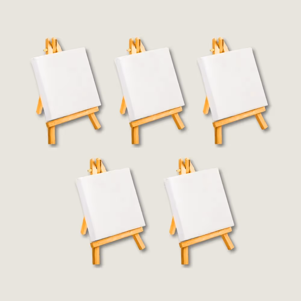 Mini Canvas With Wooden Easel image 6