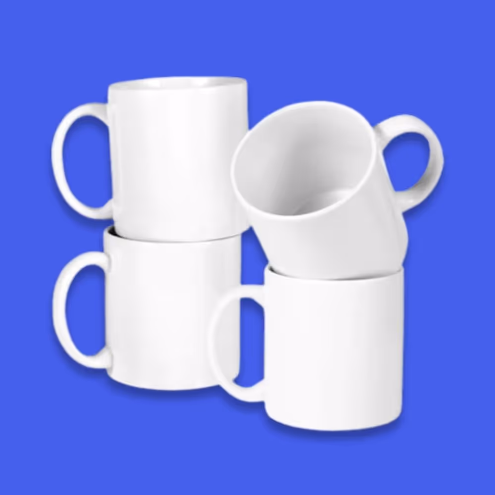 White Ceramic Mug Pack image 1